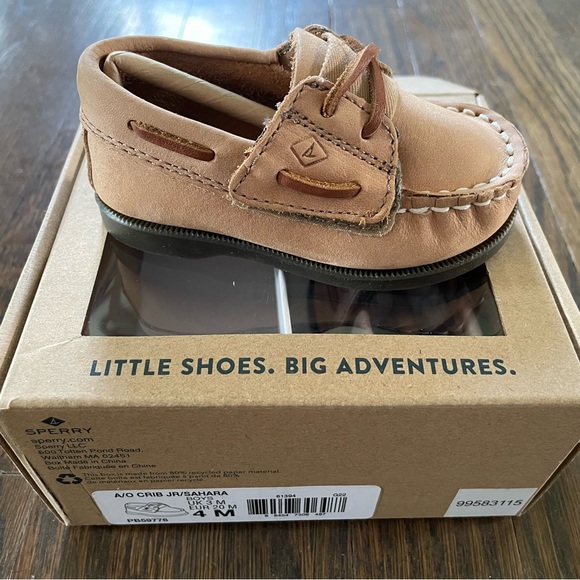 Sperry Crib JR Boat Shoes Size 4 (9-12M) in Sahara - Picture 1 of 6